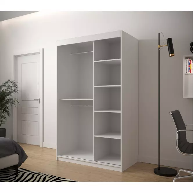 Skriňa Jodełka 2 120 biely/biely/čierna