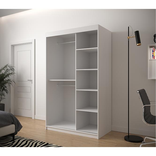 Skriňa Jodełka 2 120 biely/biely/čierna