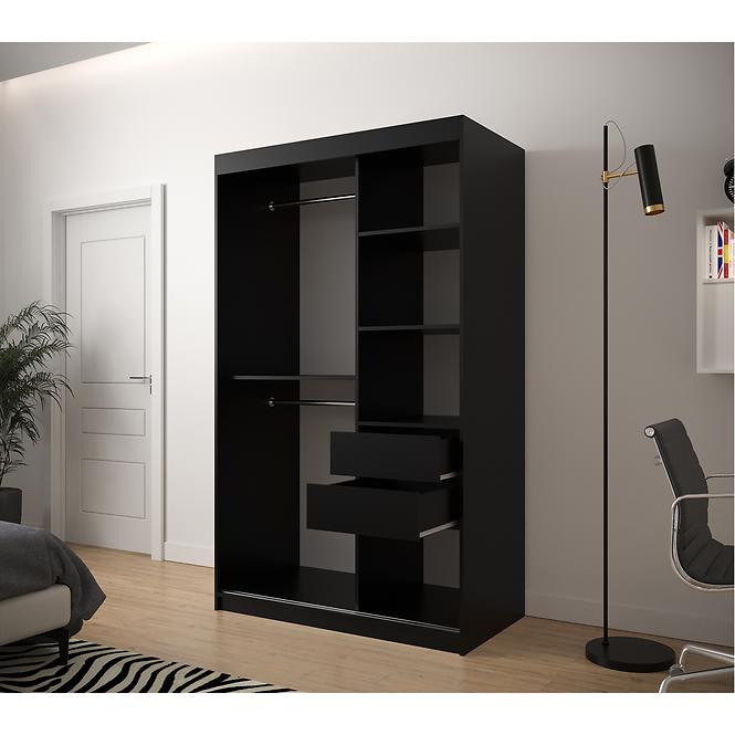 Skriňa Jodełka 2 120 čierna/biely/čierna