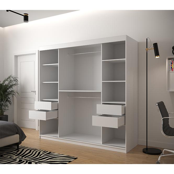 Skriňa Jodełka 2 200 biely/biely/čierna