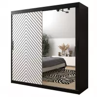 Skriňa Jodełka 2 200 čierna/dub Artisan/čierna Skriňa Jodełka 2 200 čierna/dub Artisan/čierna