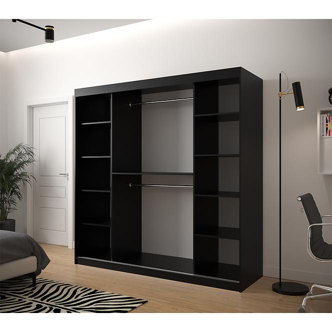 Skriňa Jodełka 2 200 čierna/dub Artisan/čierna