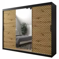 Skriňa Jodełka 2 250 čierna/dub Artisan/čierna