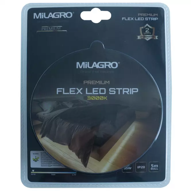 Páska LED 5M + Napájanie IP20 3000K MLZ8026 MILAGRO