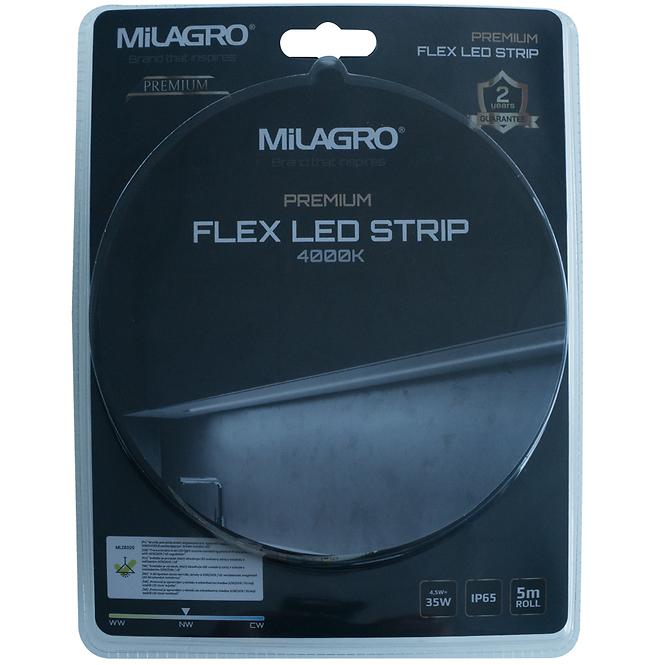 Páska LED 5M + Napájanie IP65 4000K MLZ8025 MILAGRO