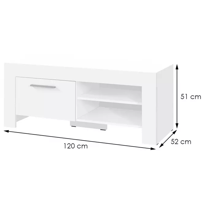 TV stolík Cezar 15 Biely
