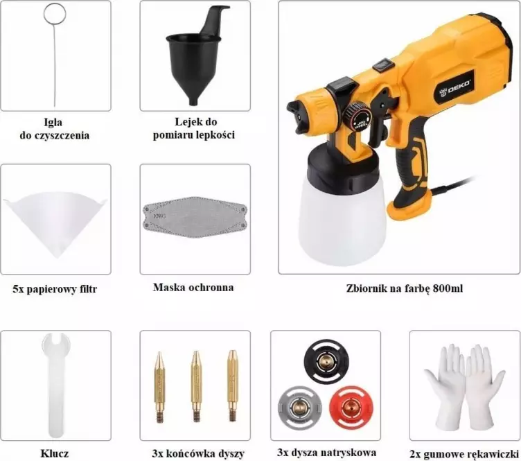 Deko Paint pištoľ 550W 0,8 L DKSG55K1,3