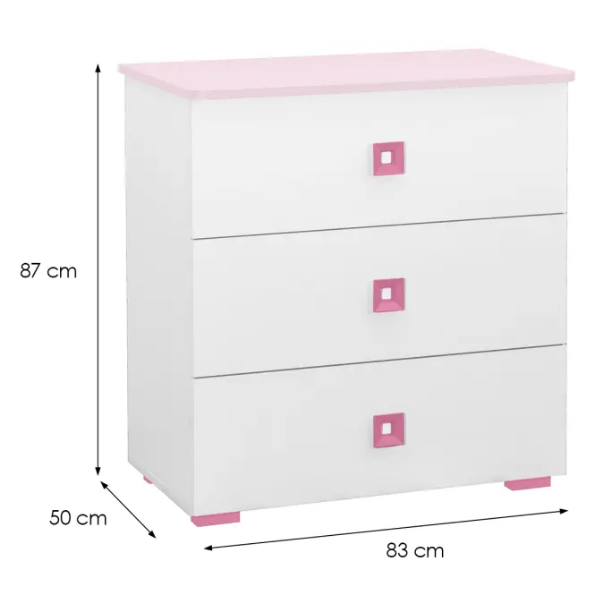 Komoda Bb05  bielo+ružová