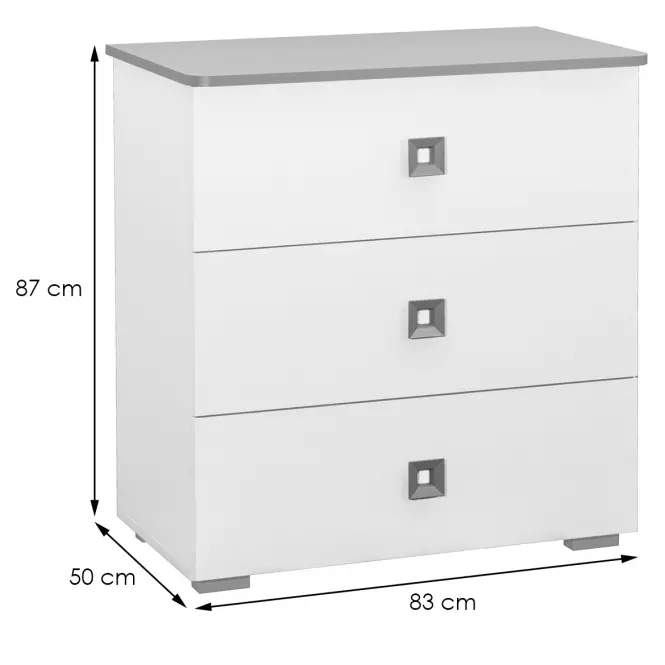 Komoda Bb05  biela+sivá,2