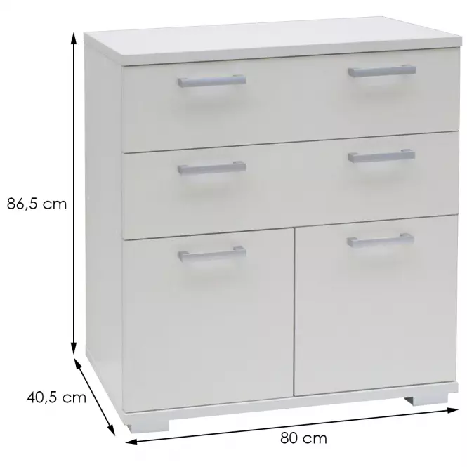 Komoda Polaris  2d2s biely,2