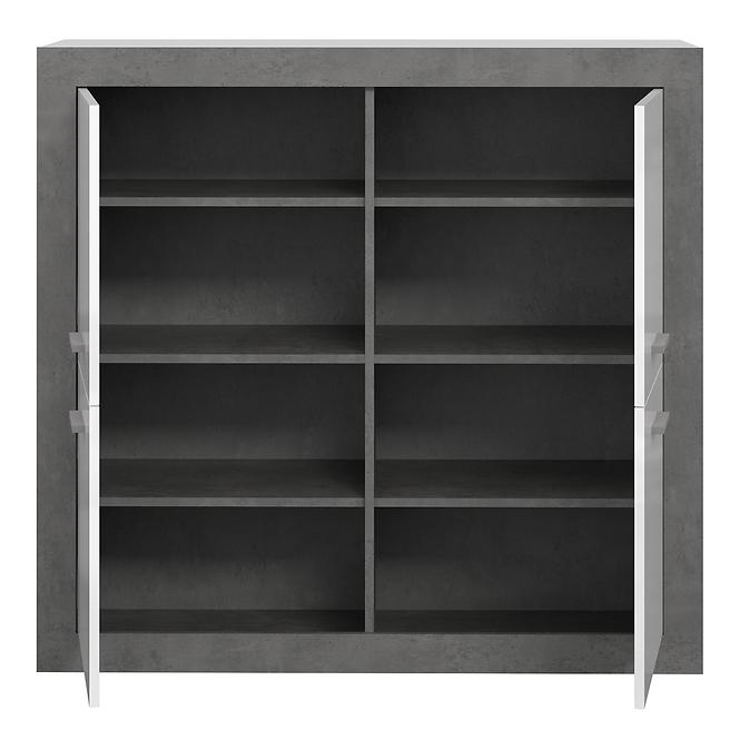 Komoda  Trebbia  4d Betón/biely lesk,5