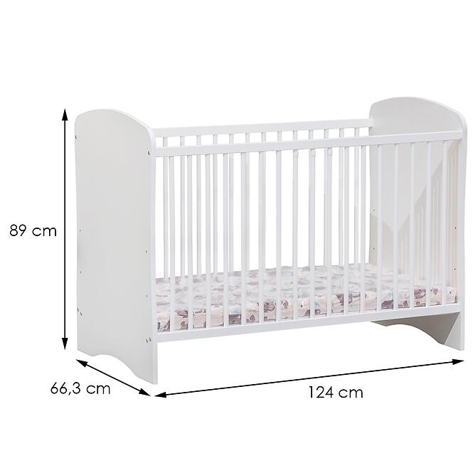 Postieľka  Lulu s matracom biela,2