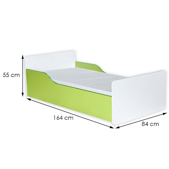 Posteľ Bb08  S matracom biely+zelená