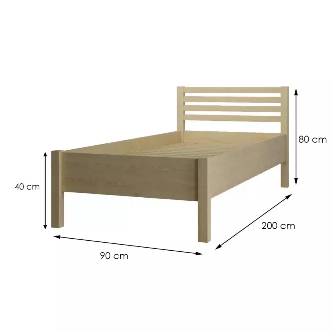 Posteľ Oskar 90x200 Borovica