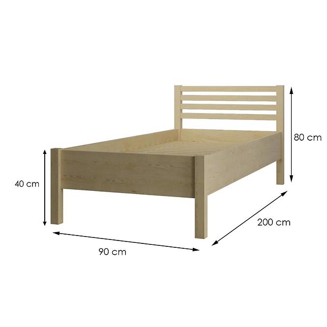 Posteľ Oskar 90x200 Borovica