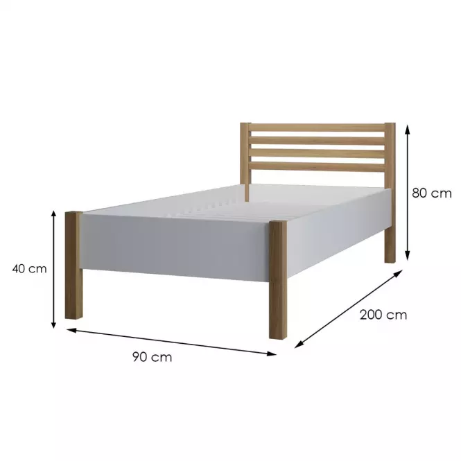 Posteľ Oskar 90x200 biely