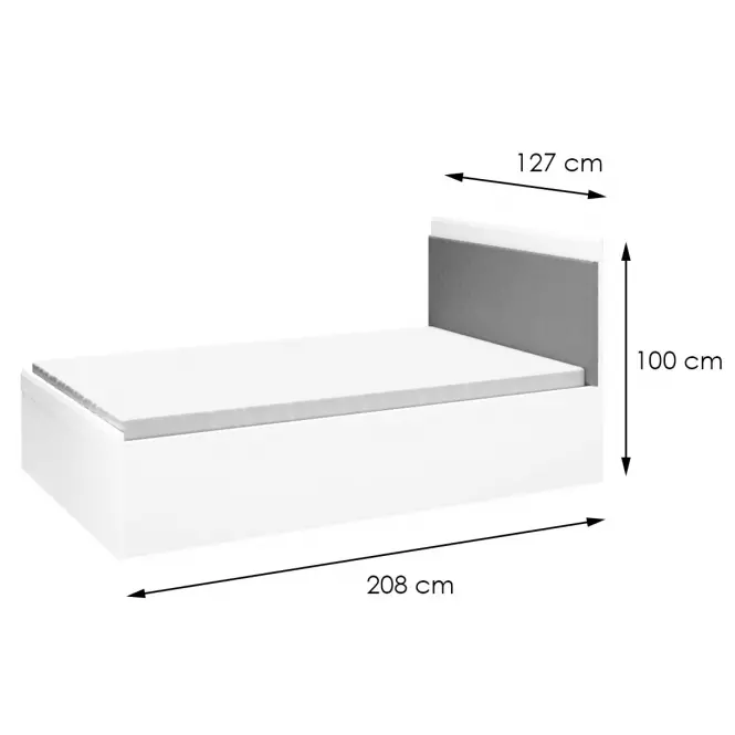 Posteľ Lahti 15  biely Mat