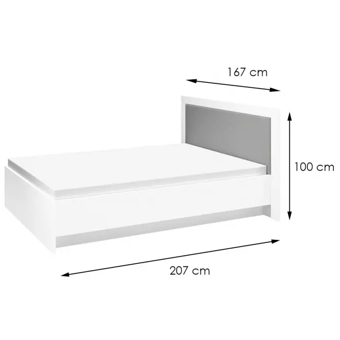 Posteľ Lahti 16  biely Mat,2