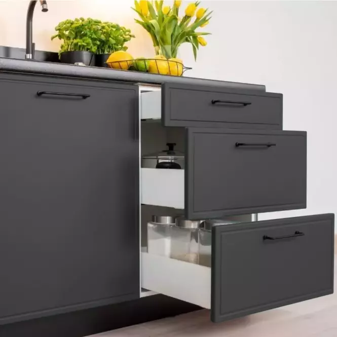Kuchynské skrinka Emily D90PC S/3 čierny hrášok