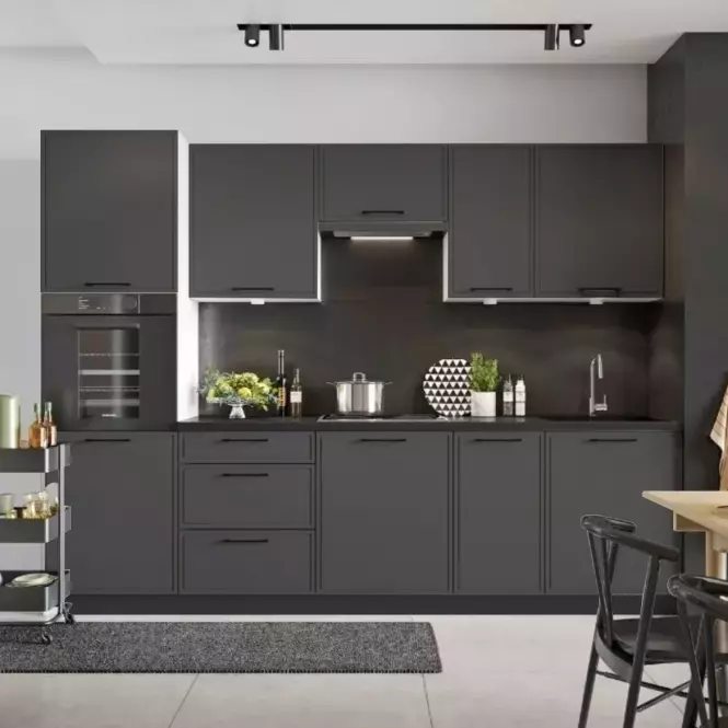 Kuchynské skrinka Emily D90PC S/3 čierny hrášok