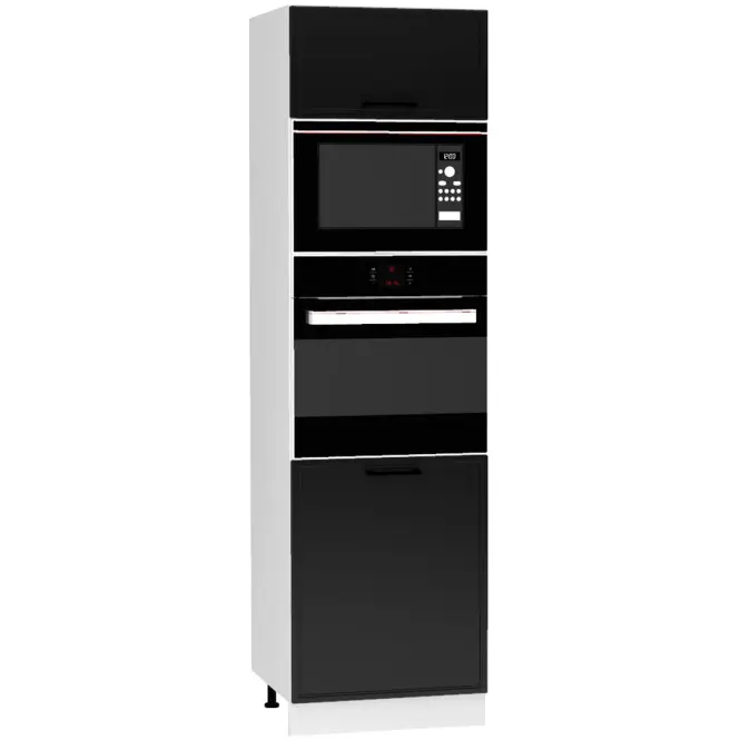 Kuchynská skrinka Emily D60PK MV 2133 PL čierny hrášok