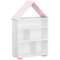 Regál Bb01  domček biela+ružová