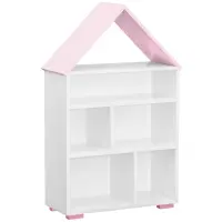 Regál Bb01  domček biela+ružová