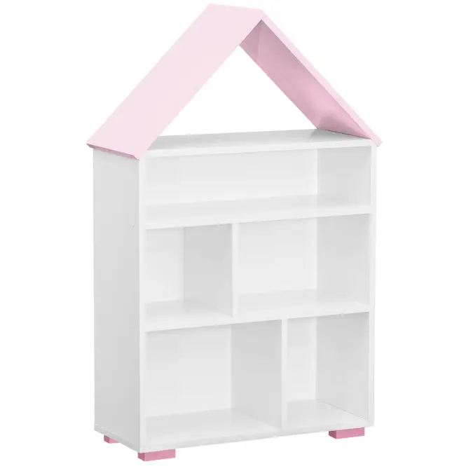 Regál Bb01  domček biela+ružová