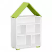 Detský regál domček  Bb01  biela/zelená