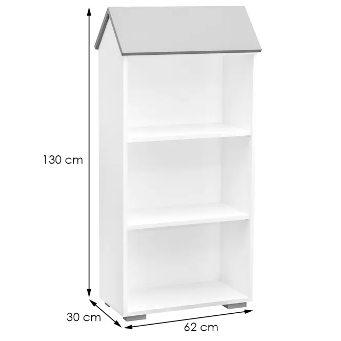Regál Bb02  3p biela+sivá,2