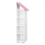 Regál Bb03  4p pravý biela+ružová