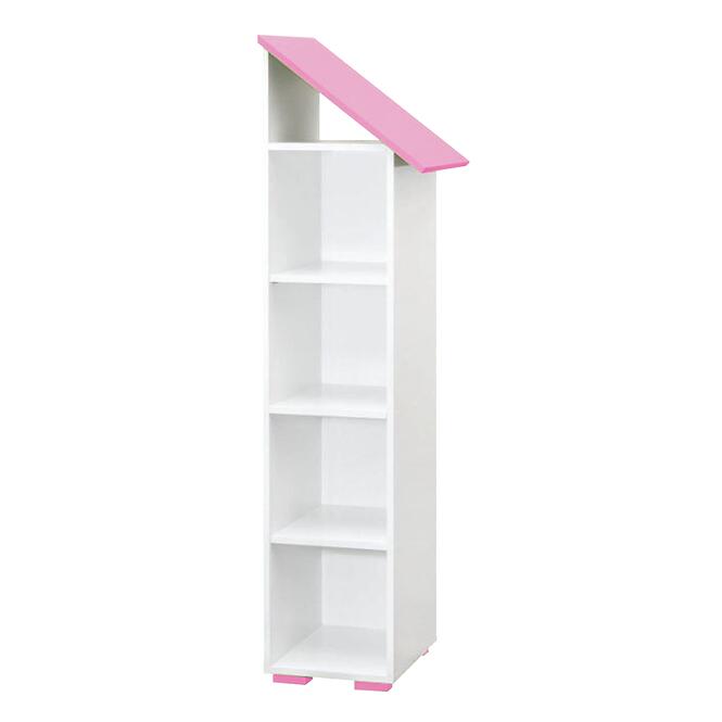Regál Bb03  4p pravý biela+ružová
