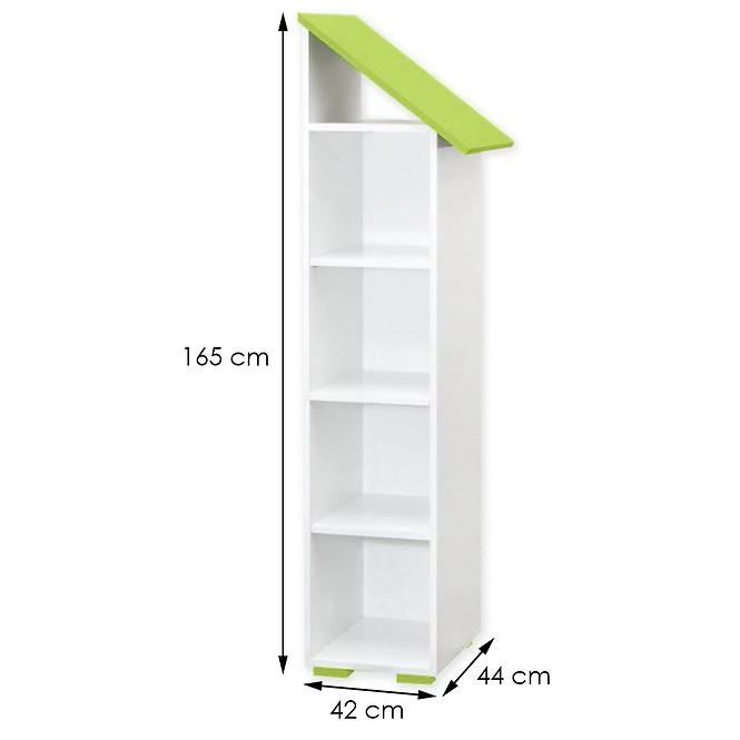 Regál Bb03  4p Pravá Biely+Zielony,2