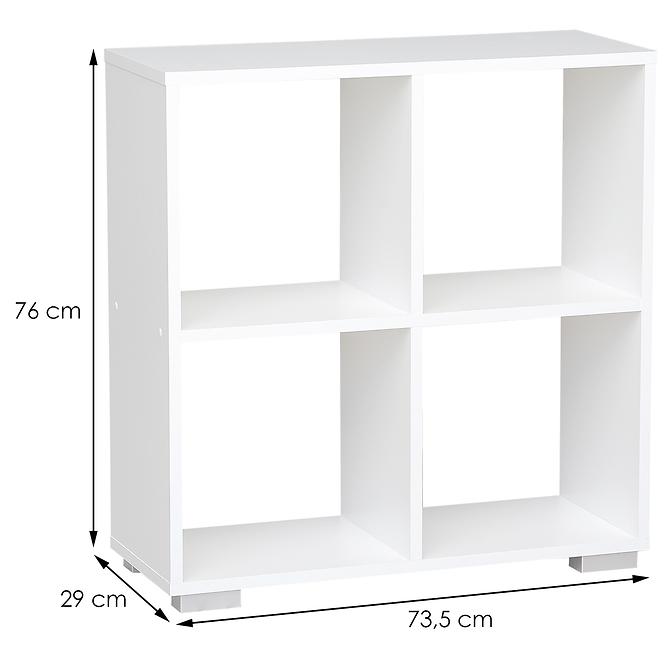 Regál kocka 2x2 biely