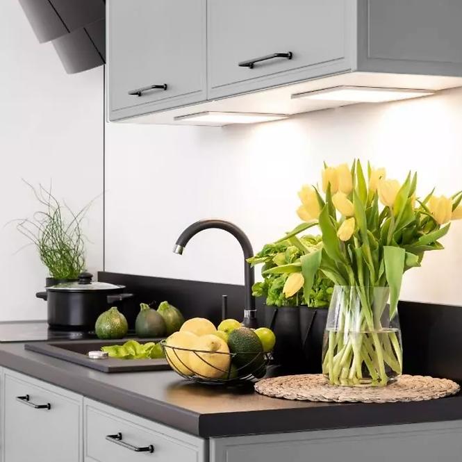 Kuchynské skrinka Emily W60/68 Slim Pl S s čiernou kapucňou Dast Grey