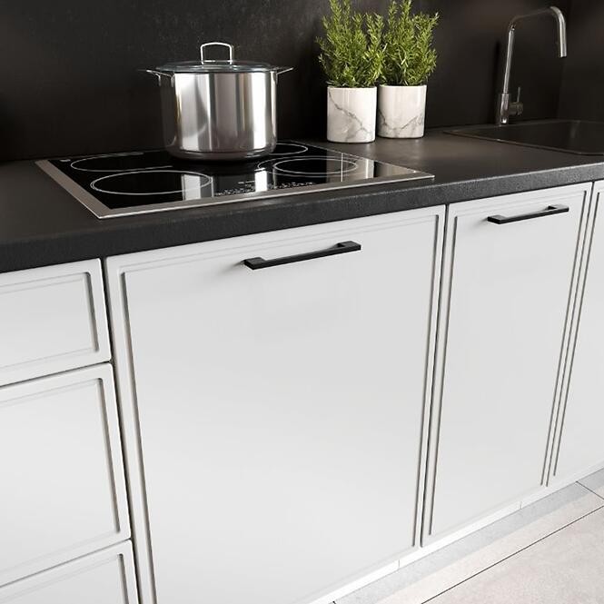 Kuchynské skrinka Emily W60/68 Slim Pl s čiernym digestorom biely hrášok,4