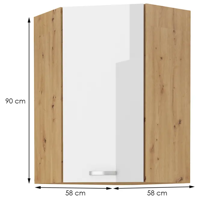 Kuchynská skrinka Artisan biely lesk 58x58 GN-90 1F