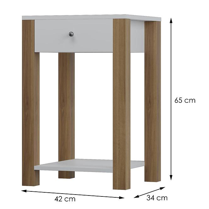 Nočný stolík Oskar 40x35x70 Biely