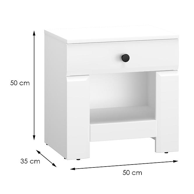 Nočný stolík Lahti 14 Biely Mat