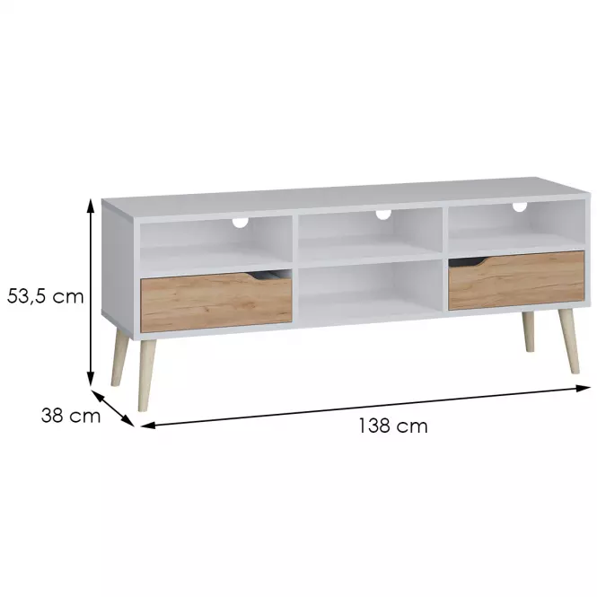 TV stolík Agnar D.Craft Zlatý+Biely,3
