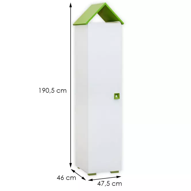 Skriňa Bb04 Biely+zelená,2