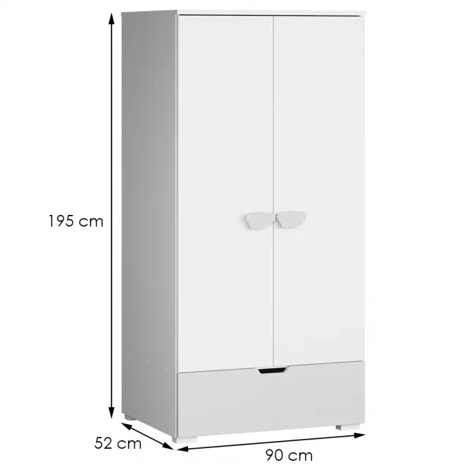 Skriňa Lulu 2d+1sz Biely+Šedá,3