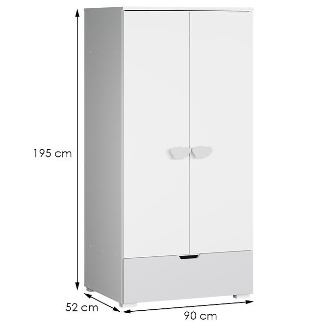 Skriňa Lulu 2d+1sz Biely+Šedá,3