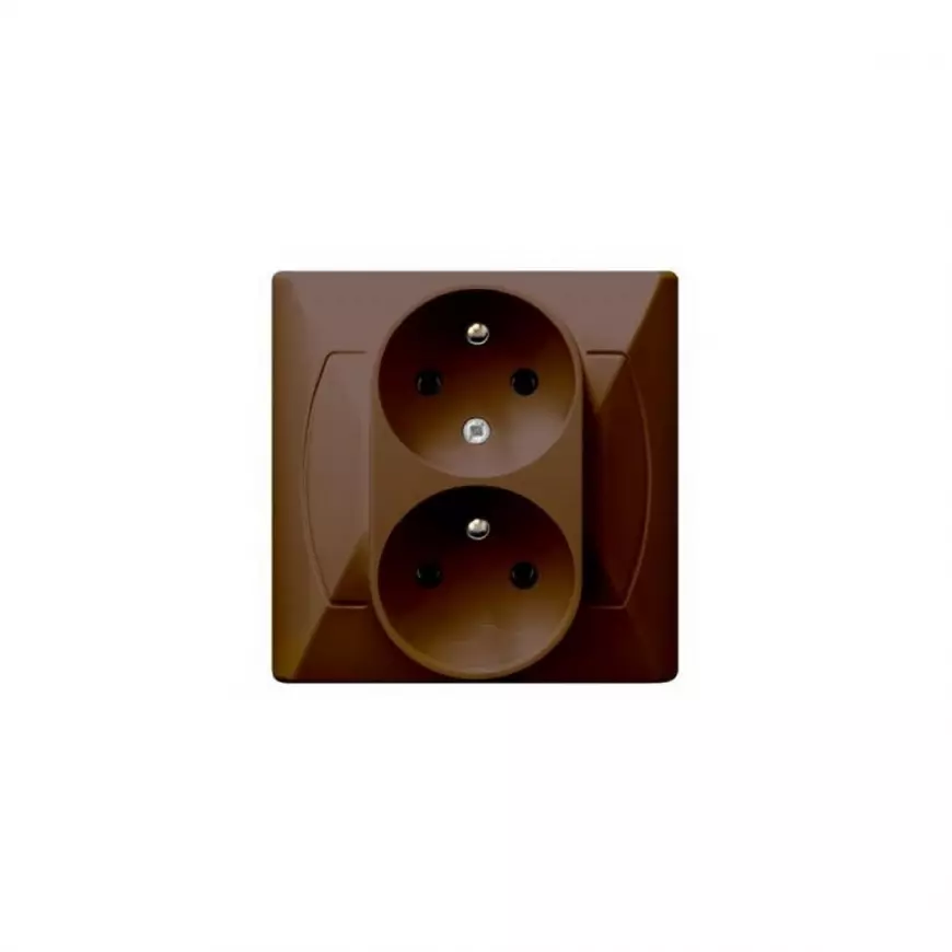 Dvojitá zásuvka GP-2AC bronz