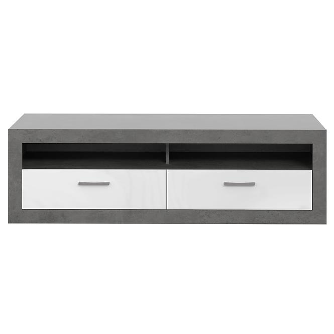 TV stolík  Trebbia  4d Betón/biely lesk,4