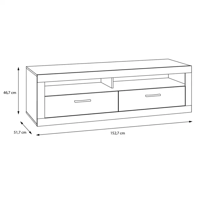 TV stolík  Trebbia  4d Betón/biely lesk,6