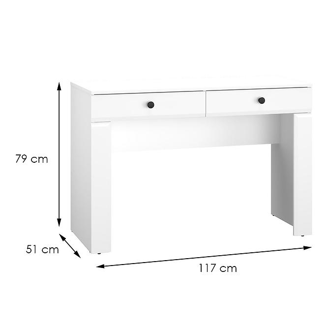 Písací stôl/Toaletný stolík Lahti 12 Biely Mat,2