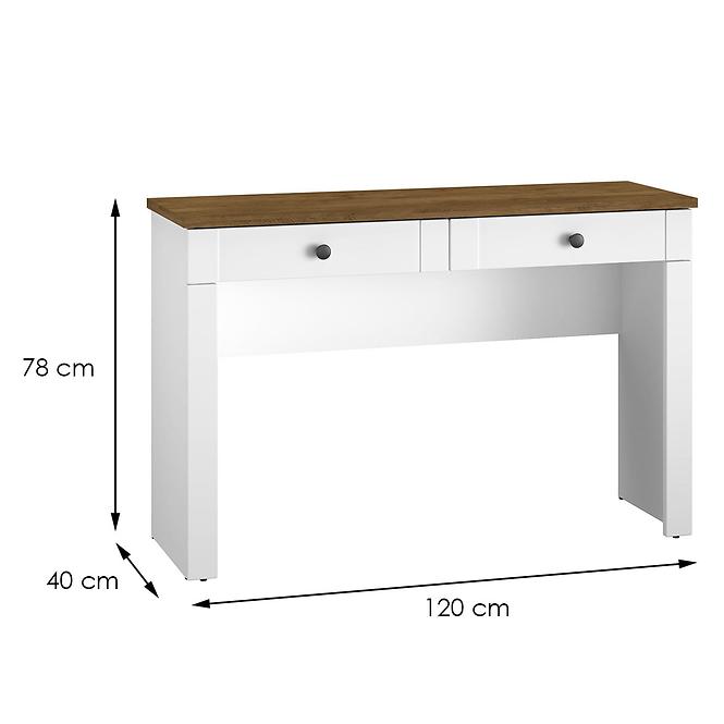 Písací stôl/Toaletný stolík Lille 16 Biely Mat/Dub Lefkas