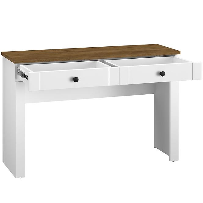 Písací stôl/Toaletný stolík Lille 16 Biely Mat/Dub Lefkas