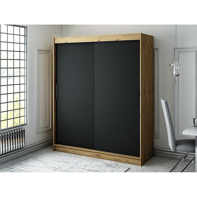 Skriňa Halifax T 180 Dub Artisan/čierna
